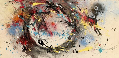 "Refaire le monde"  acrylique sur toile van robert deschênes, Schilderij te koop op Singulart