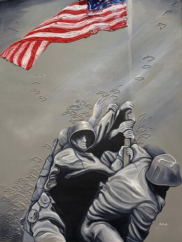 Rising my Flag by Rafael Hernandez Morales, Painting for Sale on Singulart
