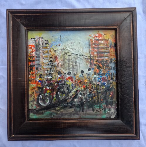 Riders of the city van Solomon Muchemi, Schilderij te koop op Singulart
