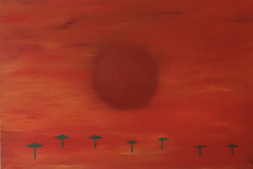 Silent Blood Moon by Rebecca Rieger, 회화 for Sale on Singulart