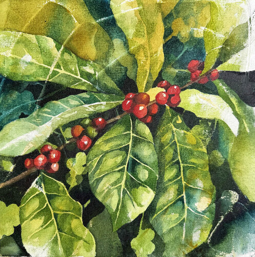 Cafetal 30 x 30 di Nacho Muñoz Cano, Pittura in vendita su Singulart