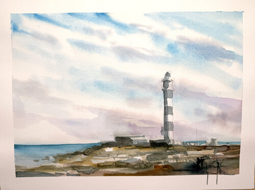 Faro del estacio, La Manga del Mar Menor von Nacho Muñoz Cano, Malerei kaufen auf Singulart