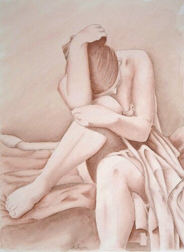 Nude 3. par Mike Wosnitzka, Œuvre sur papier en vente sur Singulart