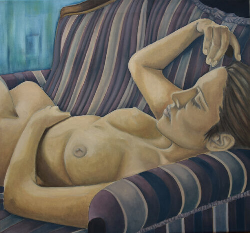 "Ruhende Frau / la vie colorée" Mike Wosnitzka