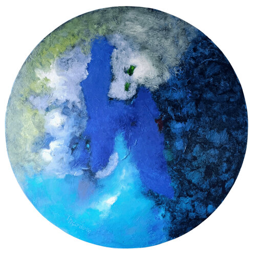 Tant Rêvé - N° 3105 - Ø 60cm von Théodora BERNARDINI, Malerei kaufen auf Singulart