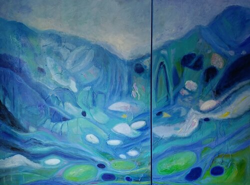 Ma Rivière 1 - N°1707 - van Théodora BERNARDINI, Schilderij te koop op Singulart