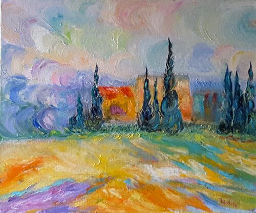 Ferme de la Drôme Provençale - N°2229 van Théodora BERNARDINI, Schilderij te koop op Singulart