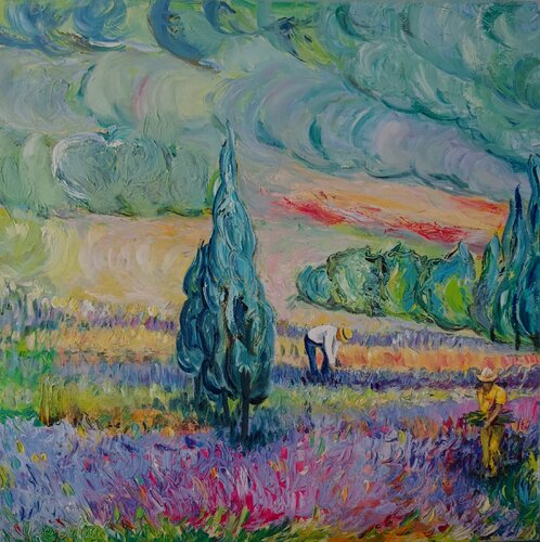 Au Pied du Mont Vantoux  N°2234 van Théodora BERNARDINI, Schilderij te koop op Singulart