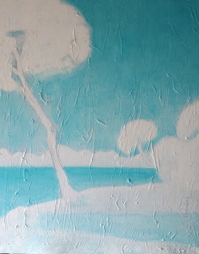 L'Estérel vu de l'Île de Lérins - N°3811 di Théodora BERNARDINI, Pittura in vendita su Singulart