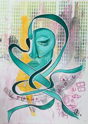 Thank you II van Yasmin Ada-Tarsousi, Schilderij te koop op Singulart
