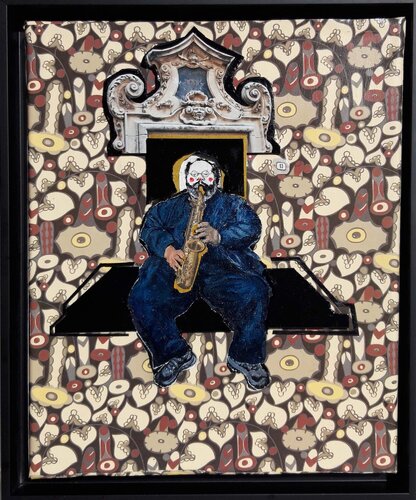 Clown mit Saxophon by Anna Pocher, Painting for Sale on Singulart