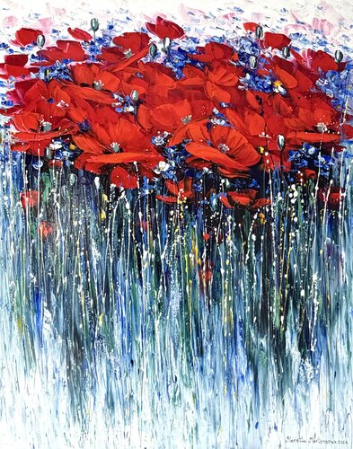 Red Field by Marietta Martirosyan, Painting for Sale on Singulart