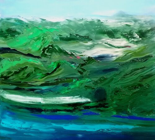 Entrance To The Tunnel or What The Mountains Hide van Dan Zyzniewski, Schilderij te koop op Singulart