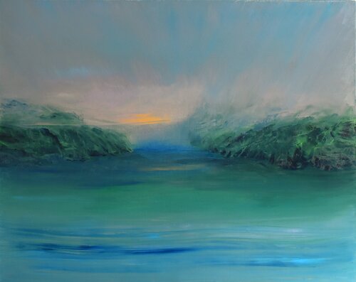 Mist and Sun above Lago Maggiore van Dan Zyzniewski, Schilderij te koop op Singulart