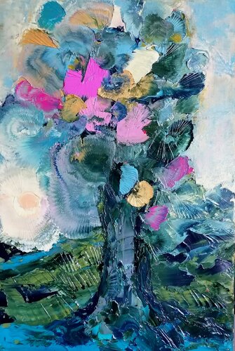 The Tree and The Sunrise van Dan Zyzniewski, Schilderij te koop op Singulart