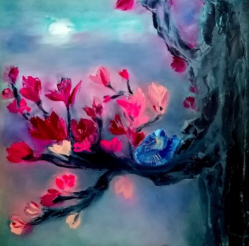Talking to The Moon van Dan Zyzniewski, Schilderij te koop op Singulart