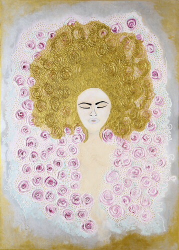 Frau in Gold by Erika Margarete Jansen, Painting for Sale on Singulart