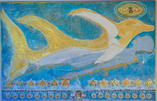 Der goldene Delfin di Erika Margarete Jansen, Pittura in vendita su Singulart