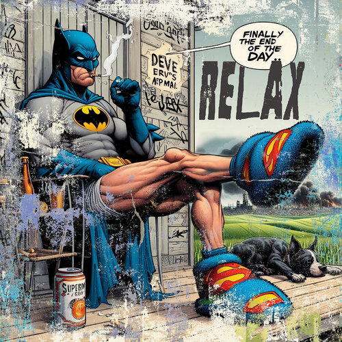"Batman - Relax" de LUC BEST, Impresión a la venta en Singulart