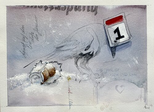 Der Januar di Annette Zewe, Pittura in vendita su Singulart