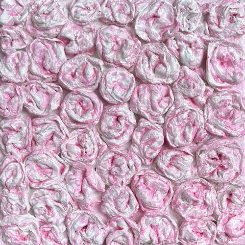 Volumetric painting with soft pink roses di Lucy Moon, Pittura in vendita su Singulart