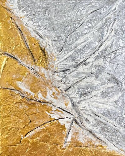 Silver and Gold Abstract Texture von Lucy Moon, Malerei kaufen auf Singulart