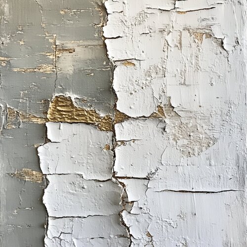 Elegant texture with white and gold leaf di Lucy Moon, Digitale in vendita su Singulart