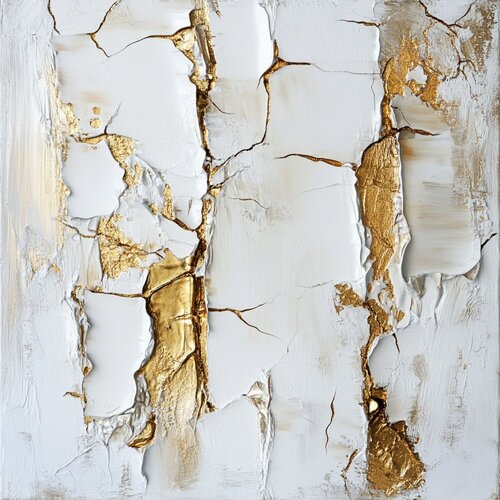 Decor with crack effect with metallic veins by Lucy Moon, Digital for Sale on Singulart