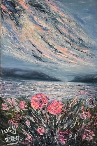 Seascape. Romantic evening di Lucy Moon, Pittura in vendita su Singulart