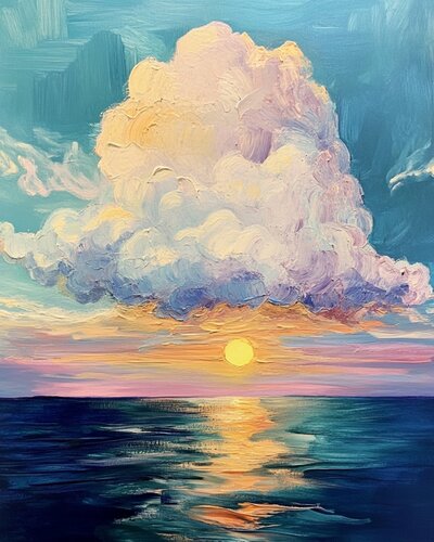 Golden Glow Over Azure Waters par Lucy Moon, Digital en vente sur Singulart