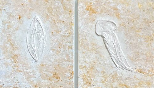 Diptych. Genesis. Masculine and feminine. de Lucy Moon, Pintura a la venta en Singulart