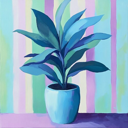 Sunlit Leaves in a Vibrant Vase von Lucy Moon, Digital kaufen auf Singulart