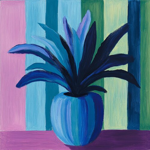 A tropical flower in a pot reminiscent of a hot summer de Lucy Moon, Digital a la venta en Singulart