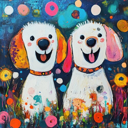 The Colorful Dogs of Whimsy by Lucy Moon, Digital for Sale on Singulart