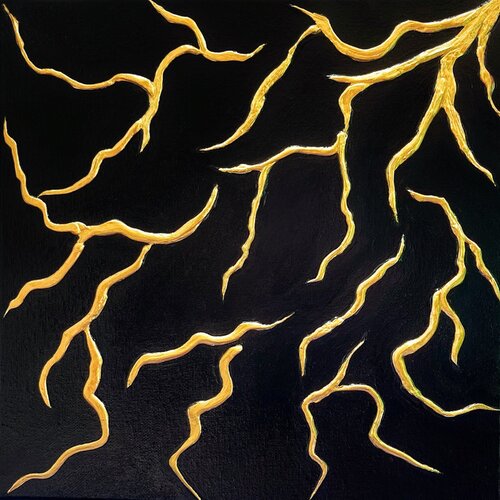 Black Silk with Threads of Sunlight di Lucy Moon, Pittura in vendita su Singulart