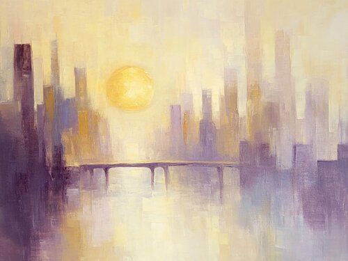 Luminous Dusk in the Skyline’s Embrace Lucy Moon