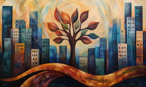 The Roots of Nature, the Heart of the City di Lucy Moon, Digitale in vendita su Singulart