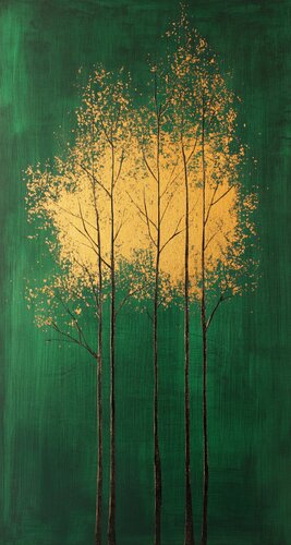 Turquoise Silence of a Golden Grove di Lucy Moon, Digitale in vendita su Singulart