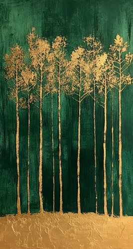 Golden Forest in Turquoise Light di Lucy Moon, Digitale in vendita su Singulart