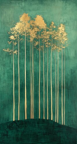 Golden twilight in a golden forest von Lucy Moon, Digital kaufen auf Singulart