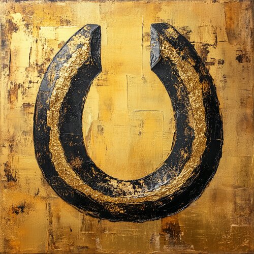 Golden Horseshoe of Abundance of Wealth par Lucy Moon, Digital en vente sur Singulart