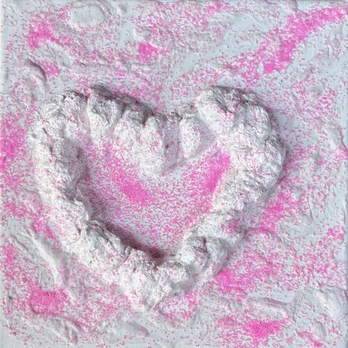 Marshmallow heart whispers of love van Lucy Moon, Schilderij te koop op Singulart