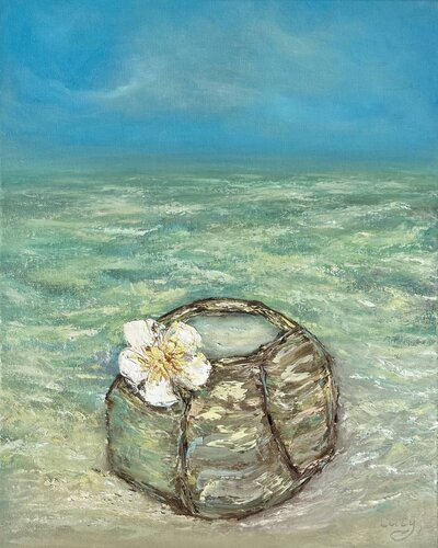 Under the Tropical Sun: Coconut by the Sea von Lucy Moon, Malerei kaufen auf Singulart