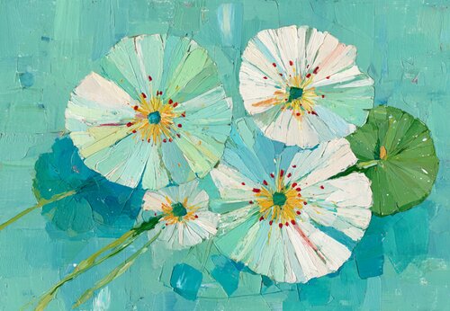 Emerald Flowers of a Tropical Morning van Lucy Moon, Digitaal te koop op Singulart