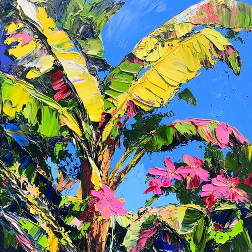 A vibrant tropical mood van Lucy Moon, Digitaal te koop op Singulart