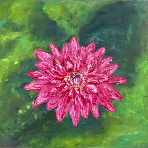 The glow of a spring flower in a pond von Lucy Moon, Malerei kaufen auf Singulart
