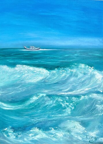 Hot Wind over the Adamantine Sea di Lucy Moon, Pittura in vendita su Singulart