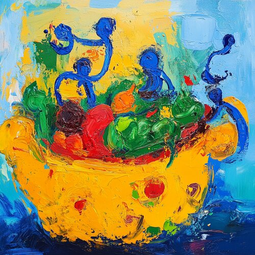 Whispering forms in a blue-green dream by Lucy Moon, 디지털 for Sale on Singulart