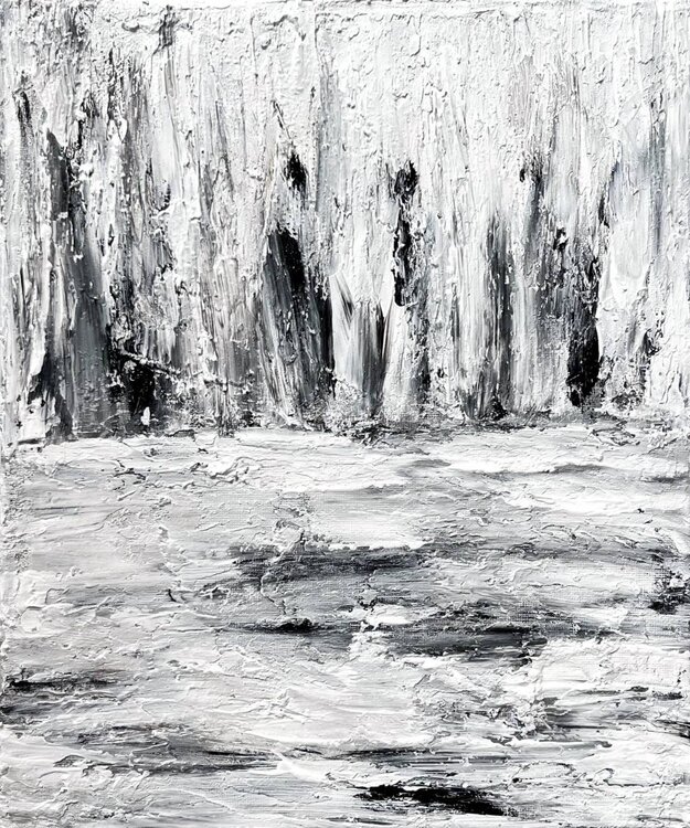Contemporary textured art in black and white Lucy Moon