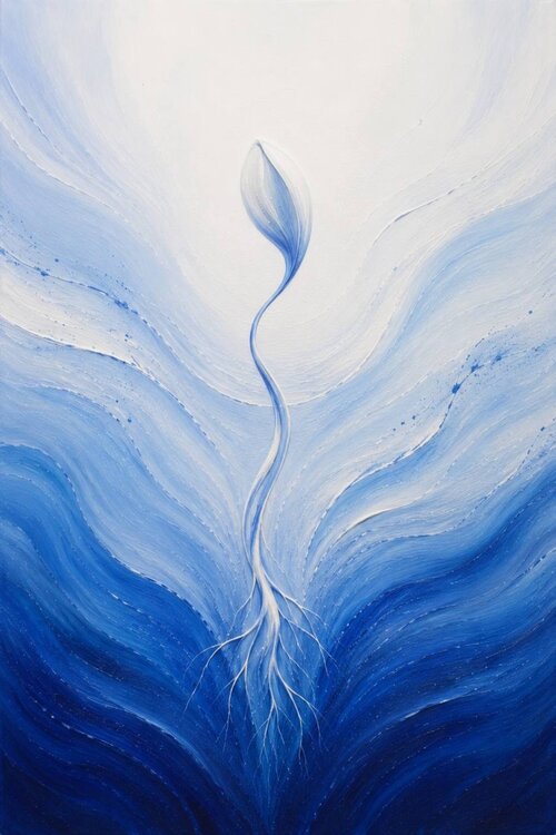 The Birth of Blue in a Stream of White Lucy Moon